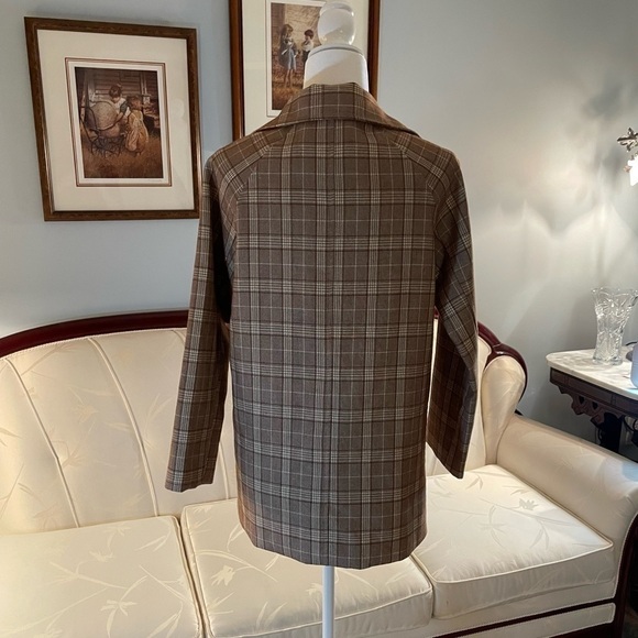 Plaid Oversized Brown Blazer Size Small - Picture 4 of 9